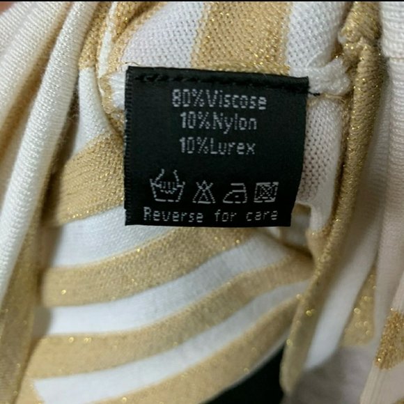 Belldini plus size sweater jacket full zip gold stripe metallic cardigan sz XXL - Picture 4 of 9